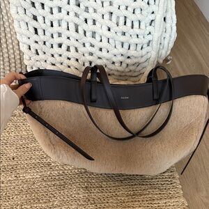 Polene Beige and Black Tote Bag